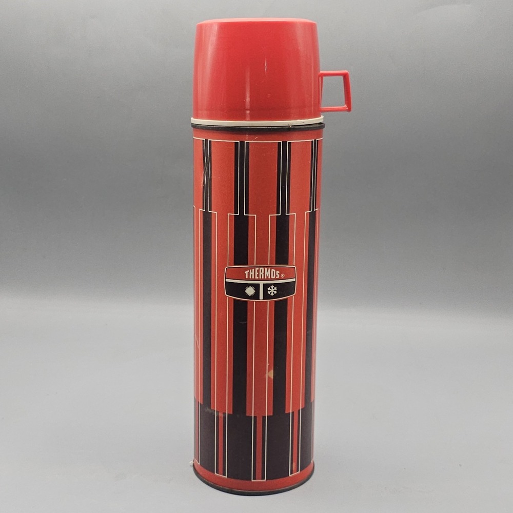 Vintage 1970s Red King-Seeley Thermos No.2210 Pint Metal Thermos Retro Hot/Cold